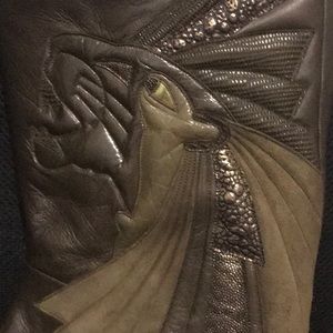 VINTAGE STUART WEITZMAN FOR MR SEYMOUR 7 1/2 N OLIVE GREEN BOOT